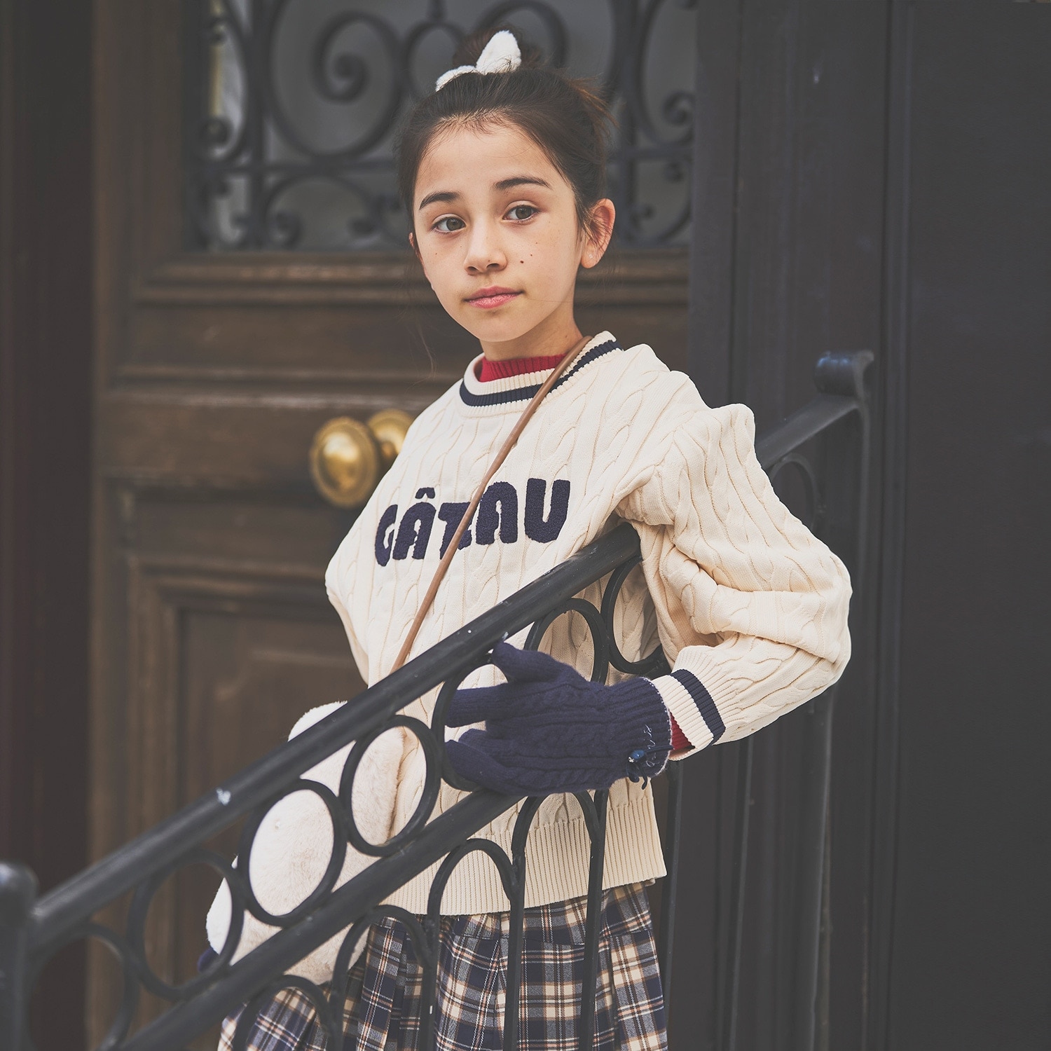 【130cmあり】サガラロゴケーブルニット