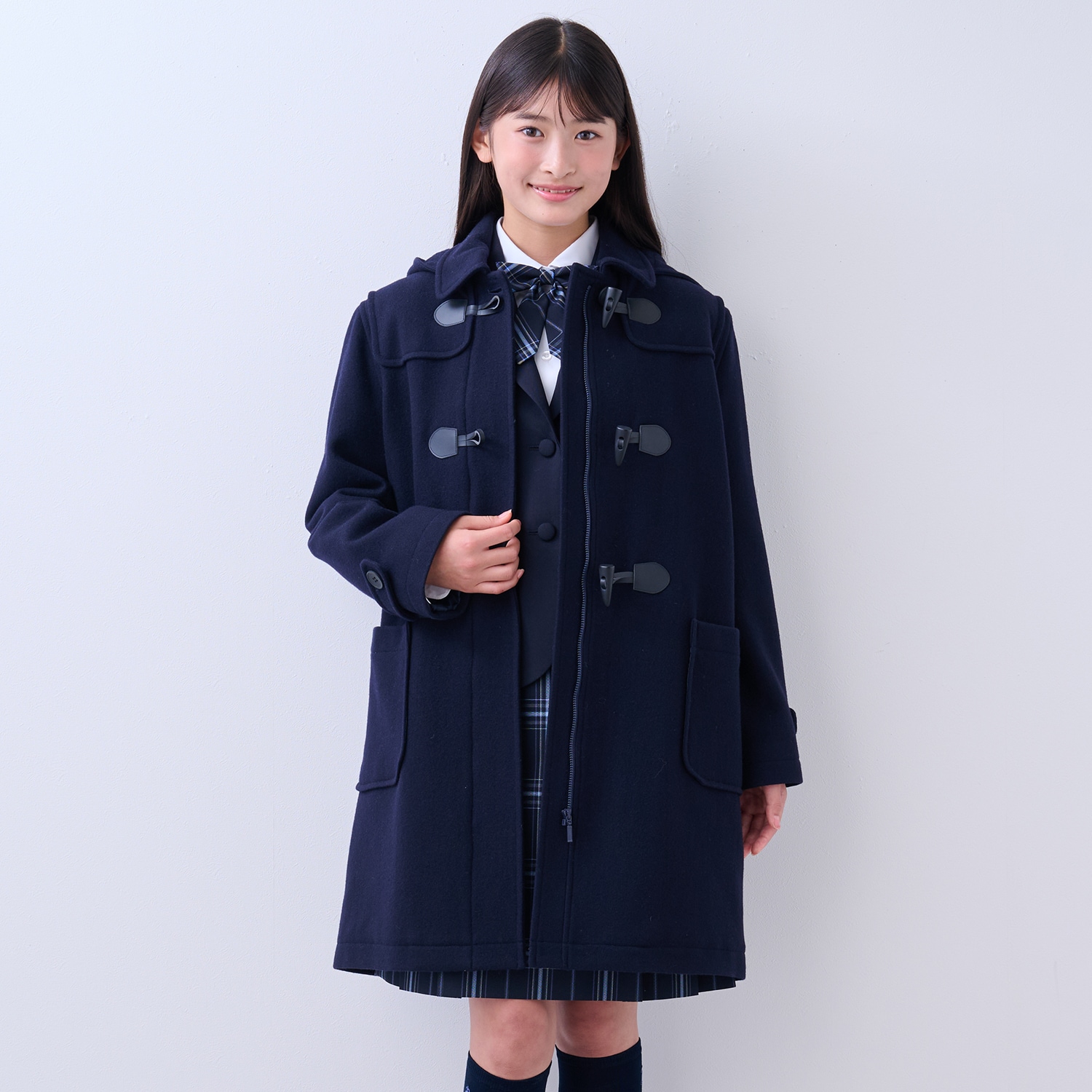 BLUE BLUE INDIGODYE ダッフルコート ネイビー 予約商品/11月中旬～下旬お届け予定】【軽量キルティング裏地