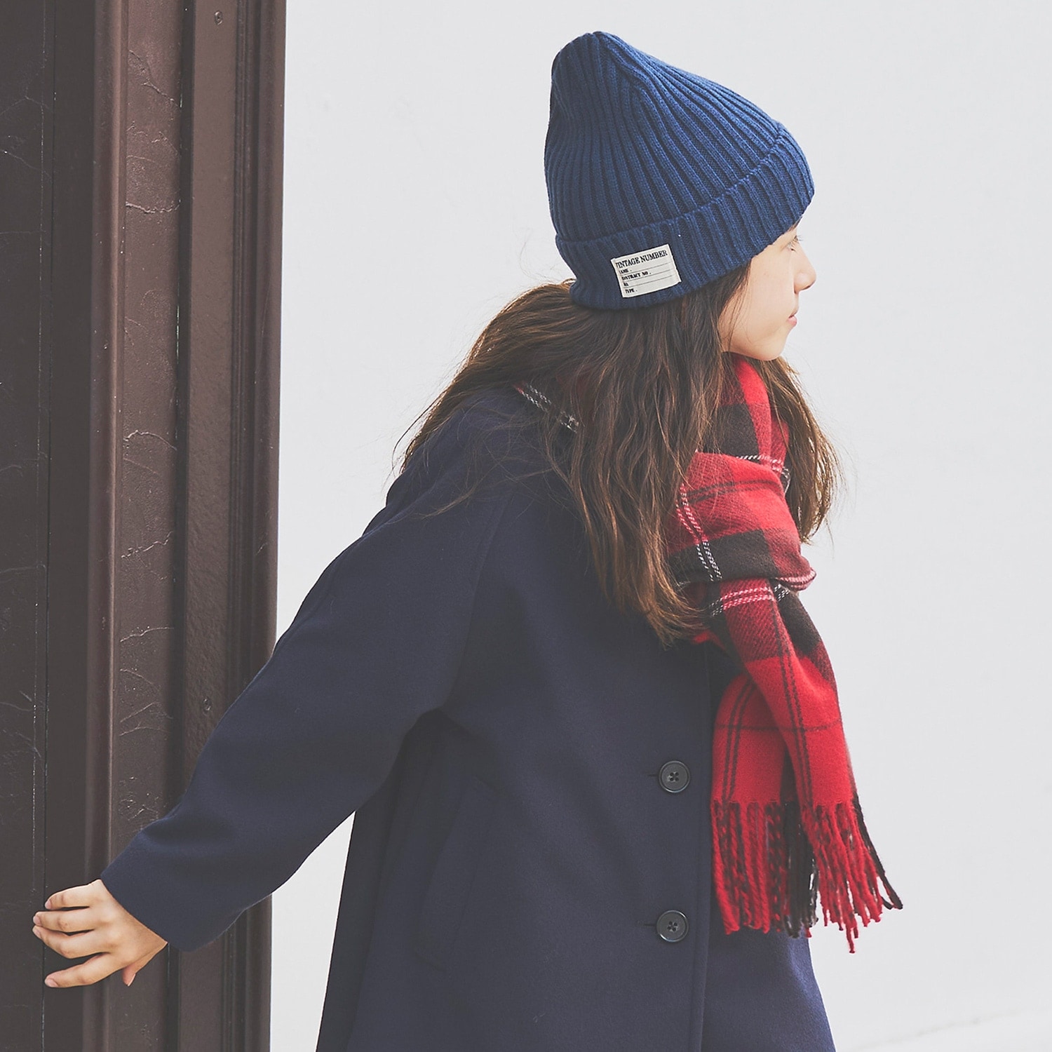 【静電気防止】カシミヤタッチチェックマフラー