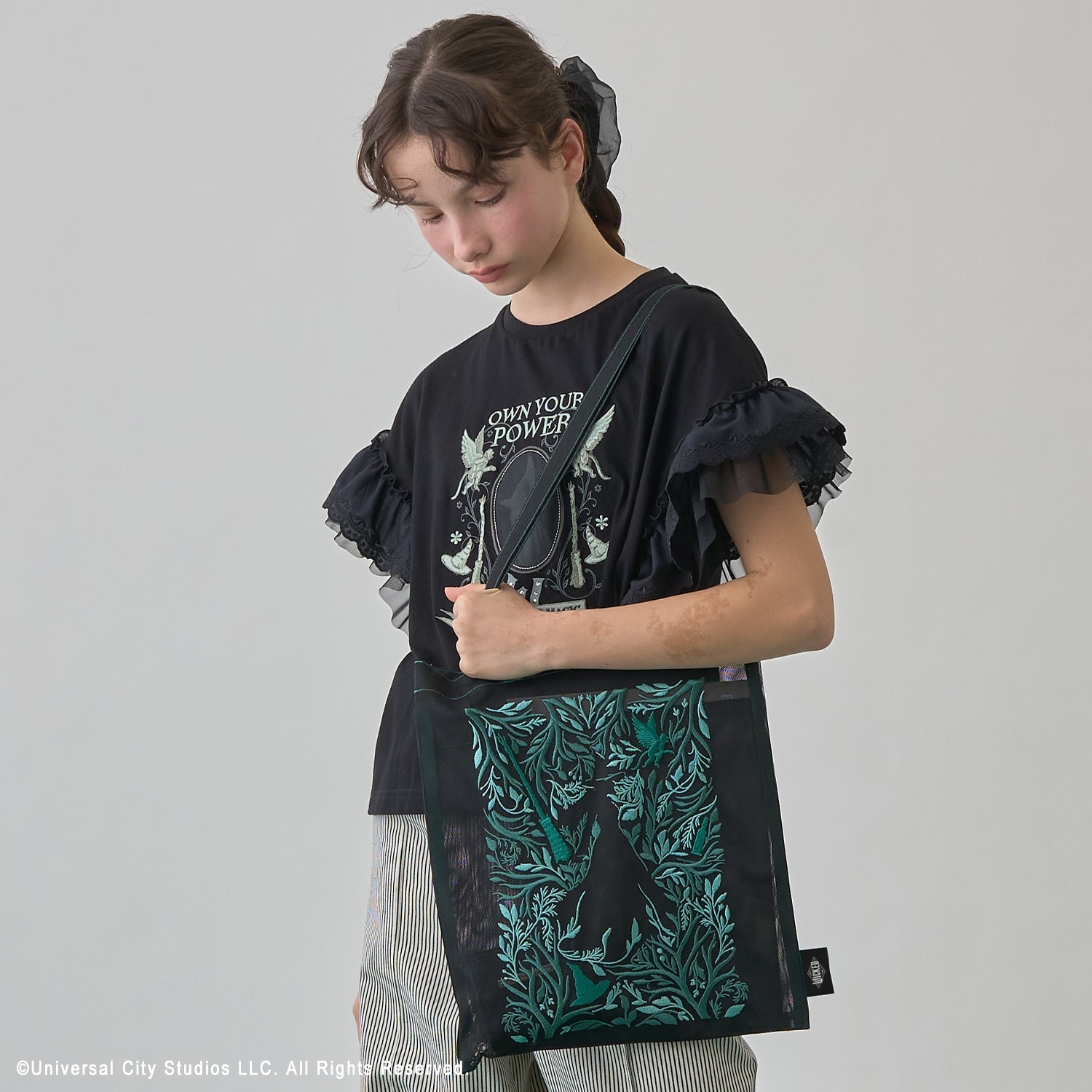 【WICKED】刺しゅうメッシュトートバッグ