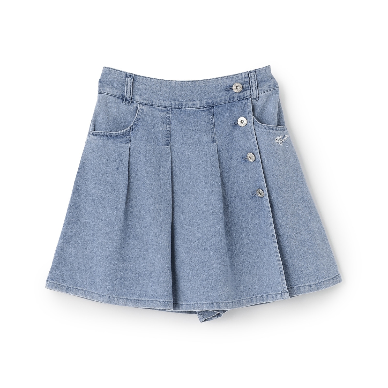 【接触冷感】ラップデニムキュロット