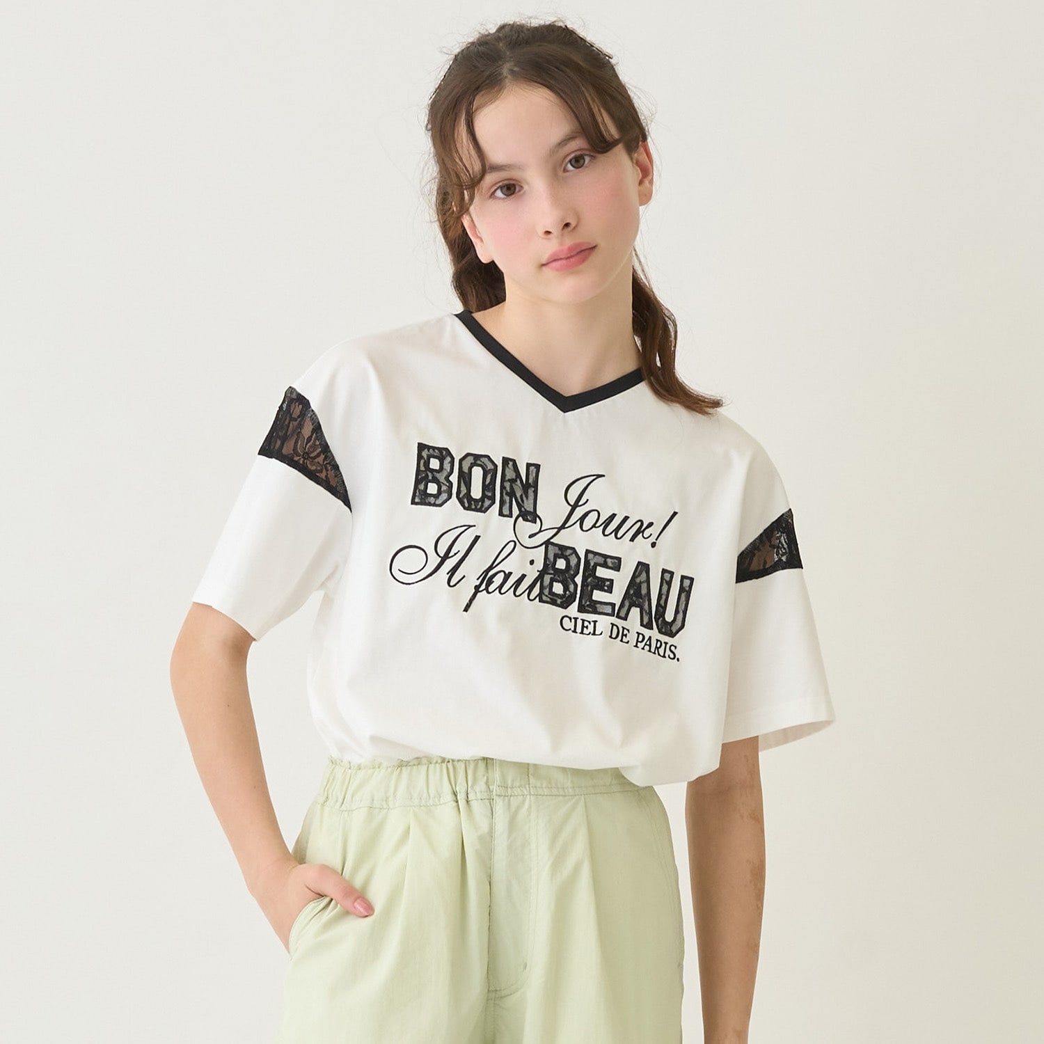 【接触冷感】レースワッペンTシャツ