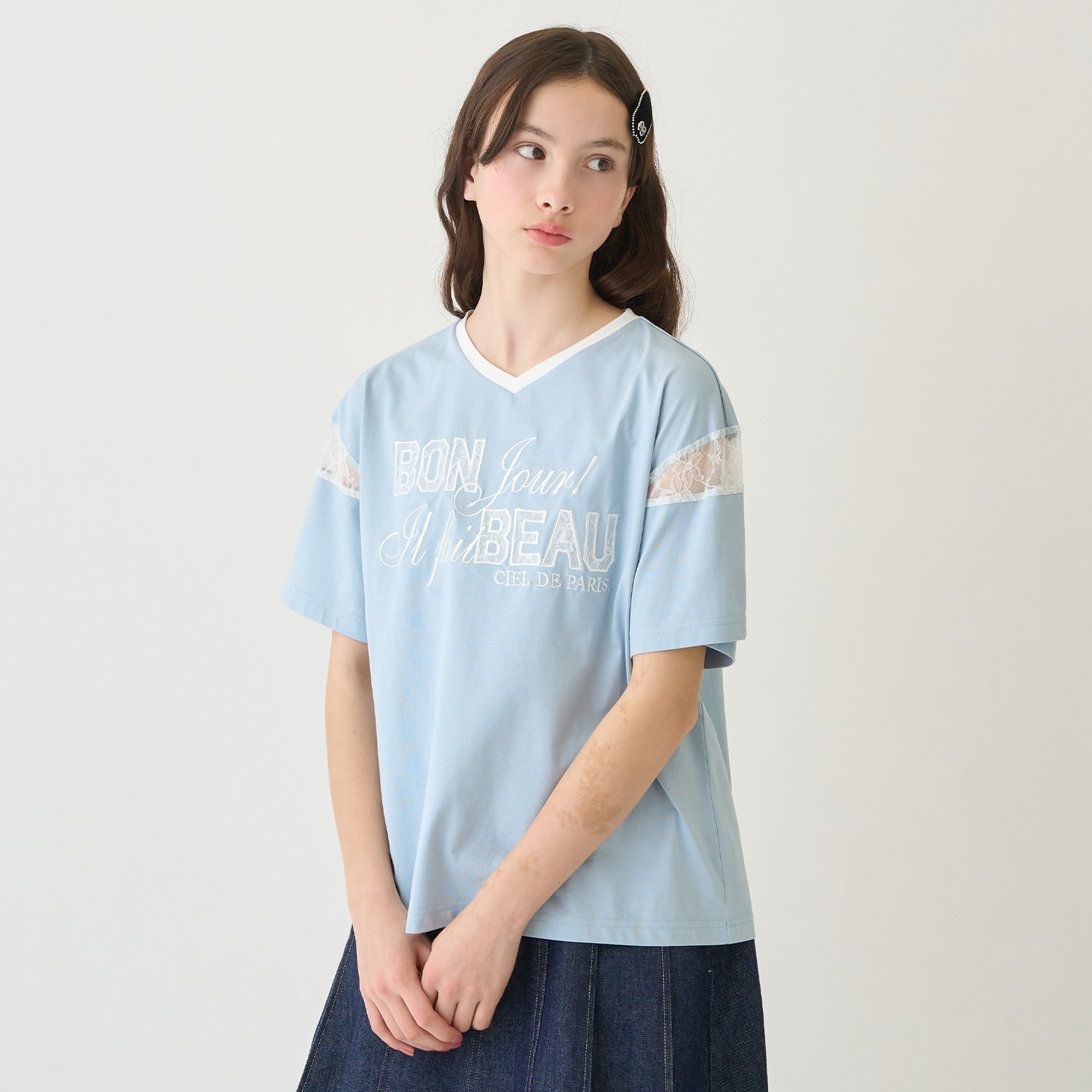 【接触冷感】レースワッペンTシャツ