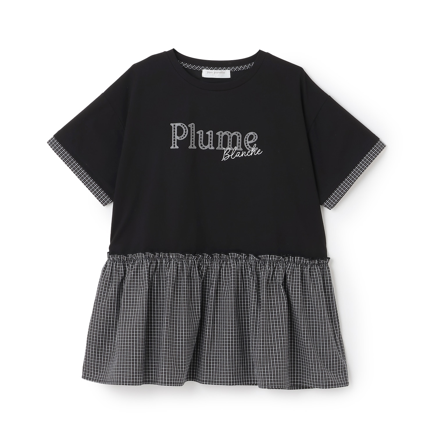 【接触冷感】ペプラムチェックプルオーバー