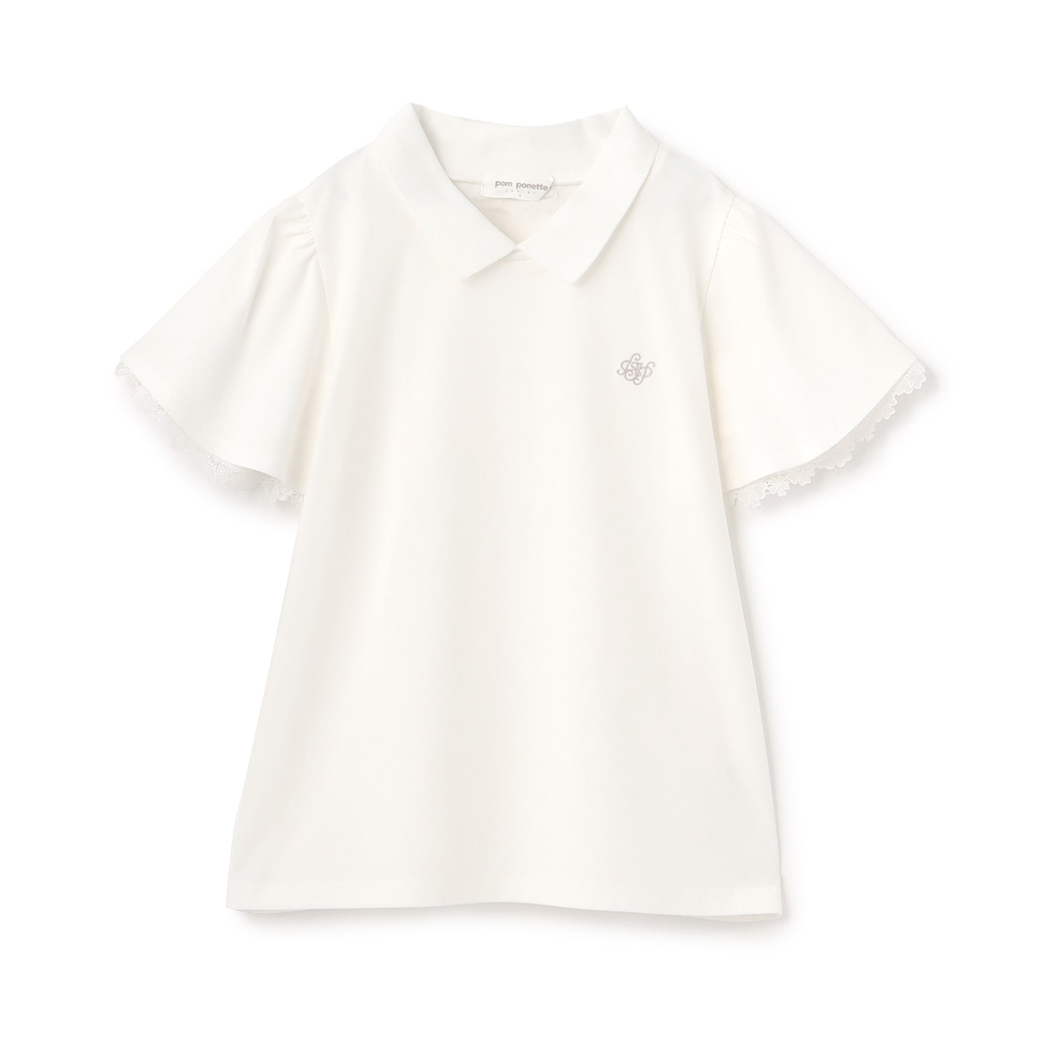 【UVカット】衿つきレースカットソーブラウス