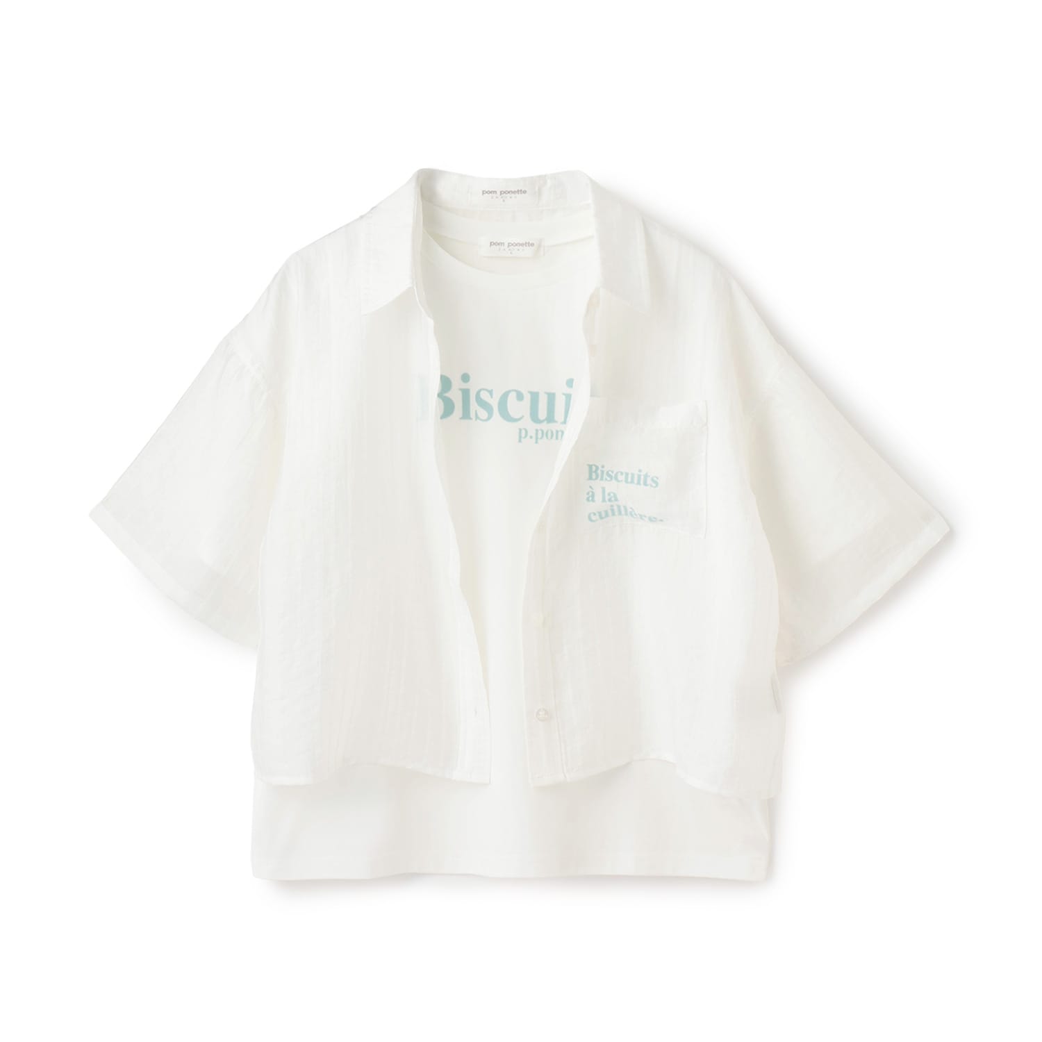 半袖シアーシャツ×Tシャツセット
