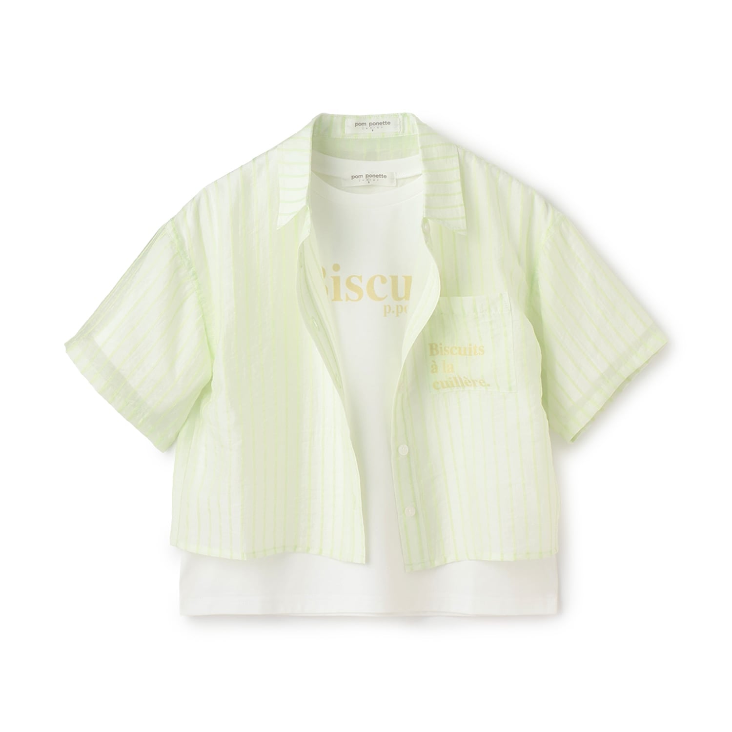 半袖シアーシャツ×Tシャツセット