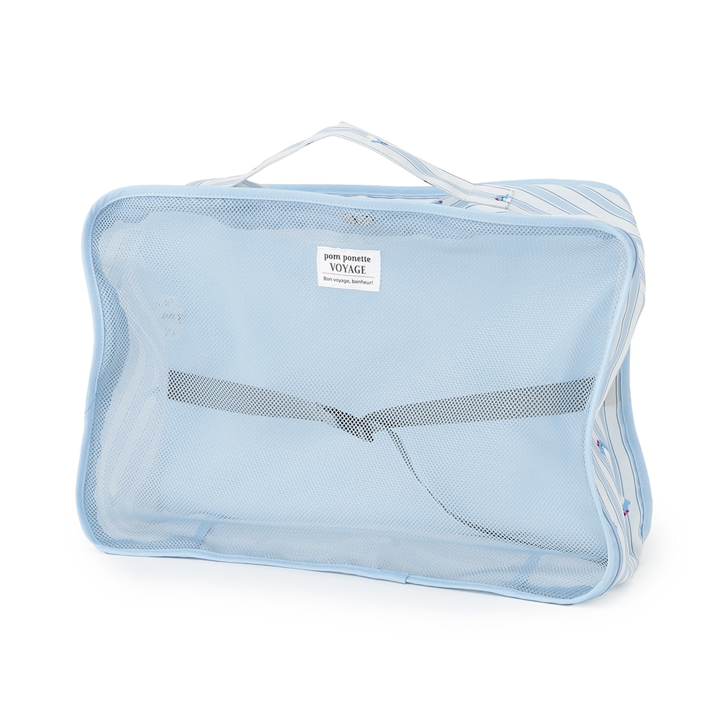 【撥水】総柄トラベルメッシュポーチ