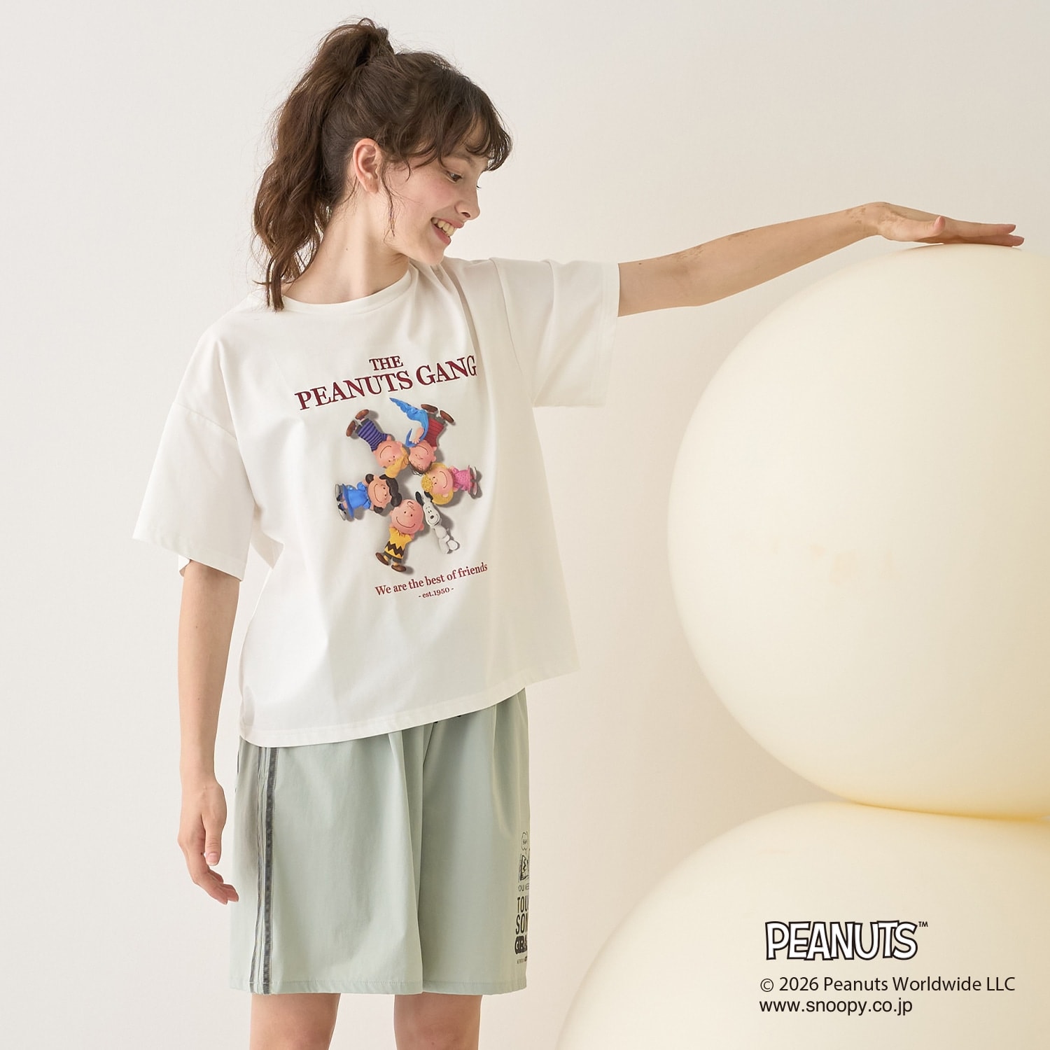 【PEANUTS】【接触冷感】グラフィックレギュラーTシャツ