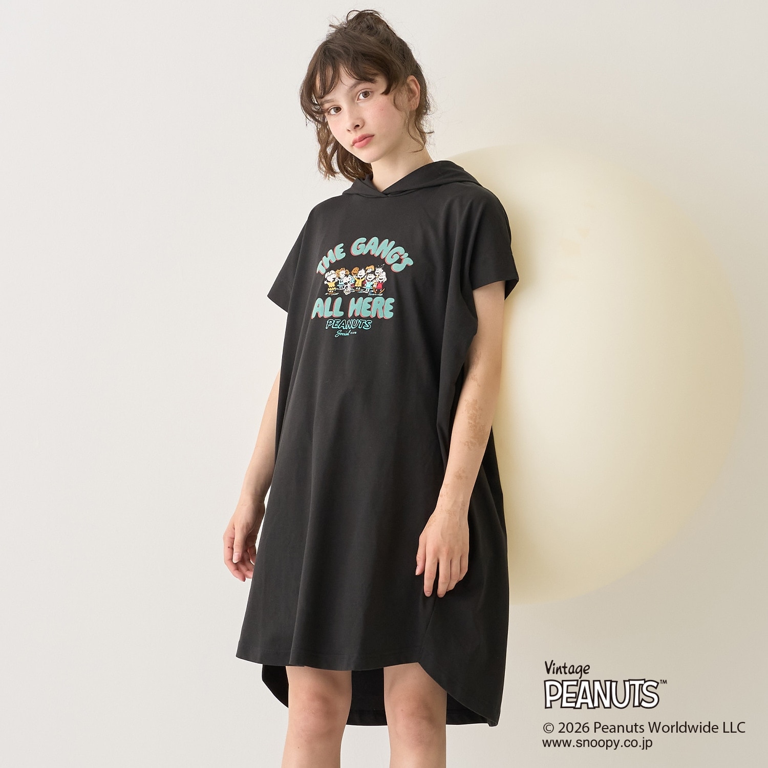 【PEANUTS】【接触冷感】フレンチパーカワンピース
