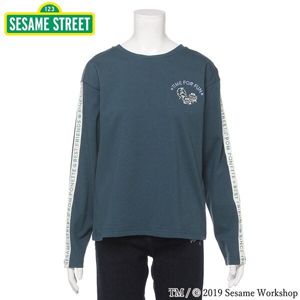 【SESAME STREET】 袖ロゴバックプリントTシャツ