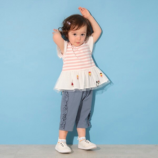 サイドフリル6分丈パンツ