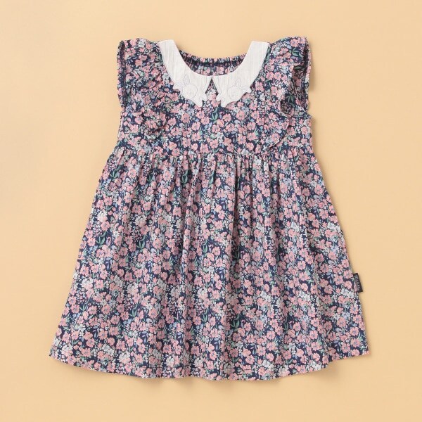 ウサギ衿花柄ショルダーフリルワンピース(80cm 紺): キッズ ナルミヤ オンライン公式サイト プティマイン リュック うさぎ 花柄