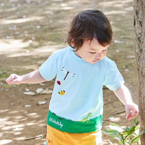 Narumiya Online ナルミヤ オンラインの公式通販サイト虫刺しゅう半袖tシャツ 80cm サックス キッズ