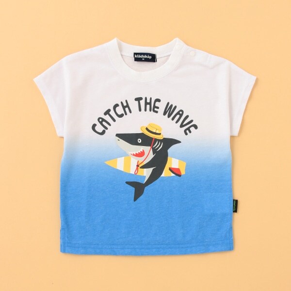 ペンギン/サメ段染め風半袖Tシャツ