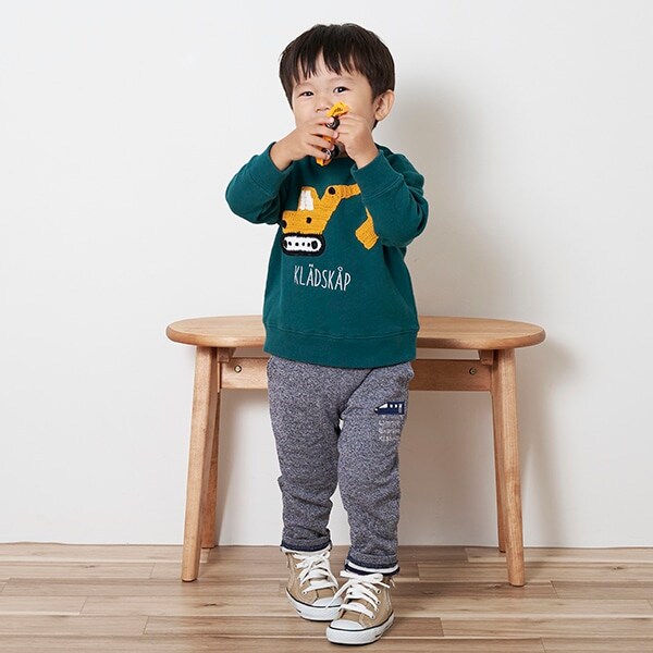 電車接結ロング丈ストレートパンツ