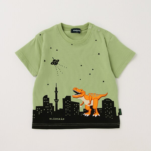 街と恐竜半袖Tシャツ(80cm 薄カーキ): キッズ ナルミヤ オンライン公式サイト