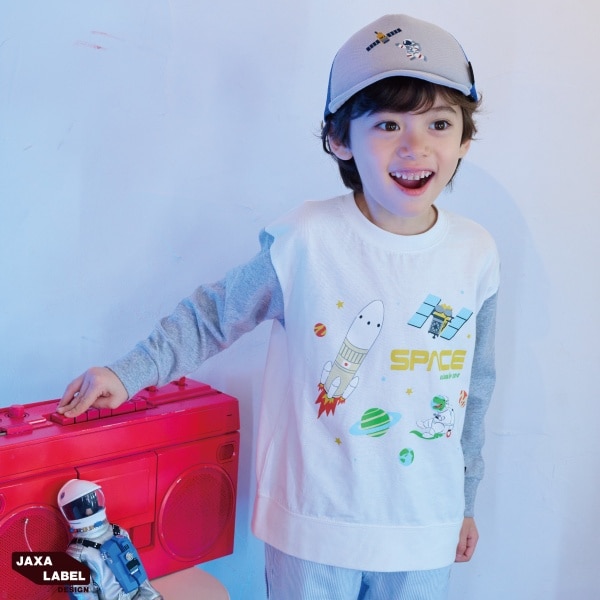 袖切替長袖Tシャツ【JAXA LABEL】