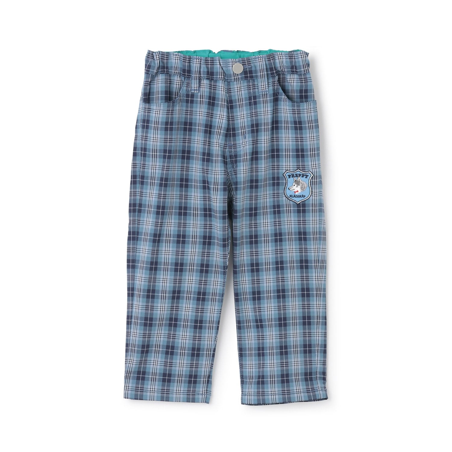 オオカミチェックロング丈ストレートパンツ