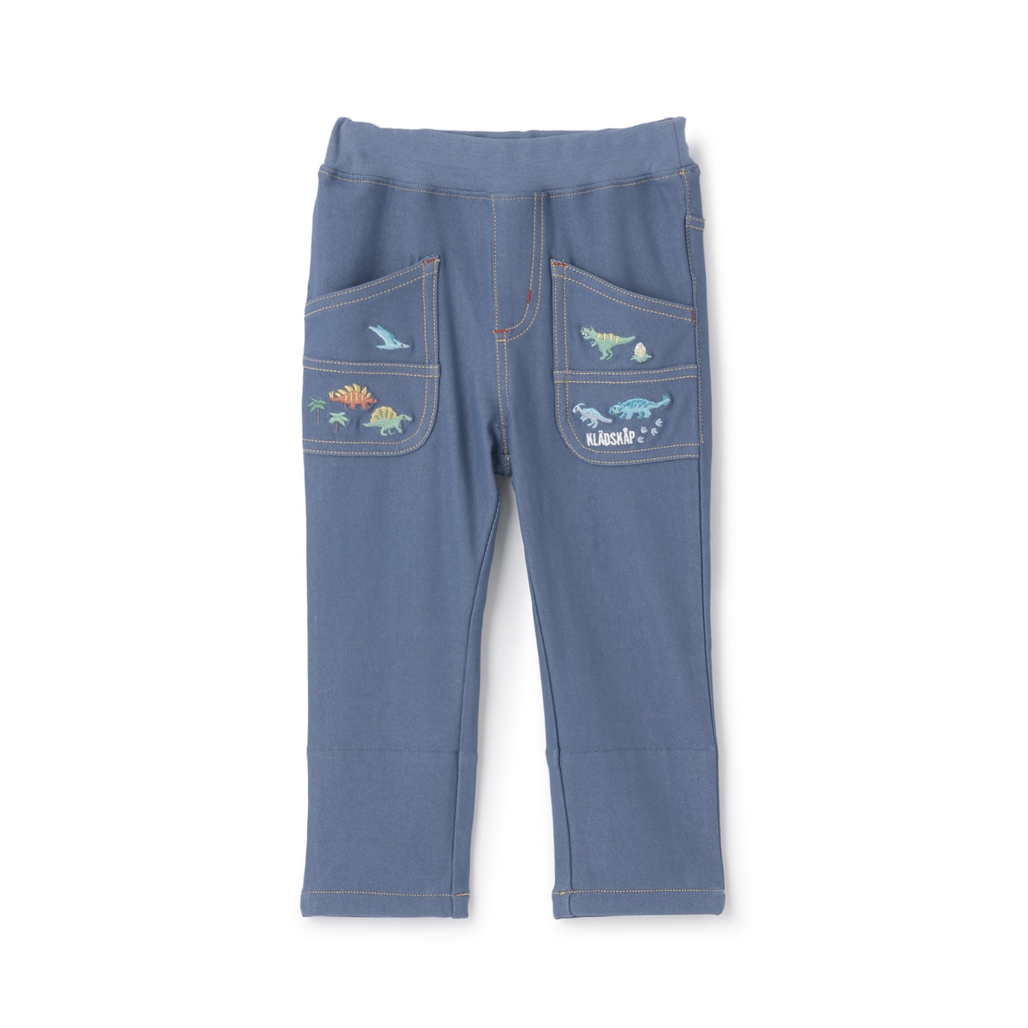 恐竜刺しゅうロング丈ストレートパンツ