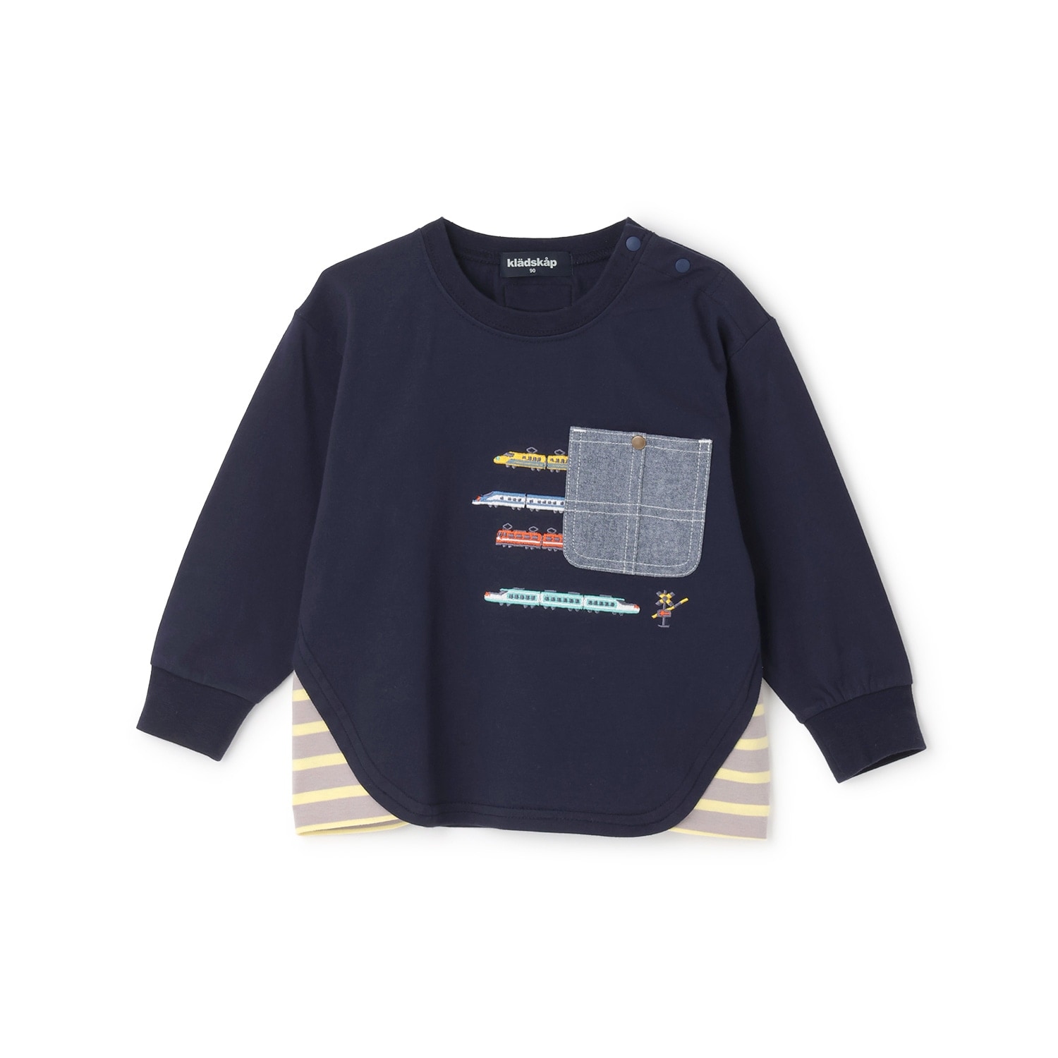 ポケットから電車長袖Tシャツ