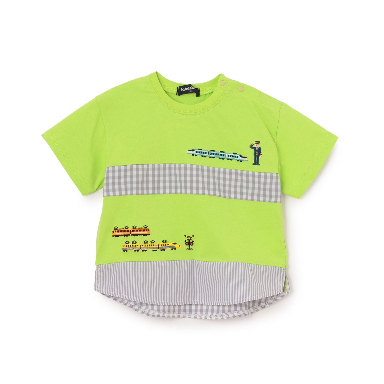 電車刺しゅう切替半袖Tシャツ