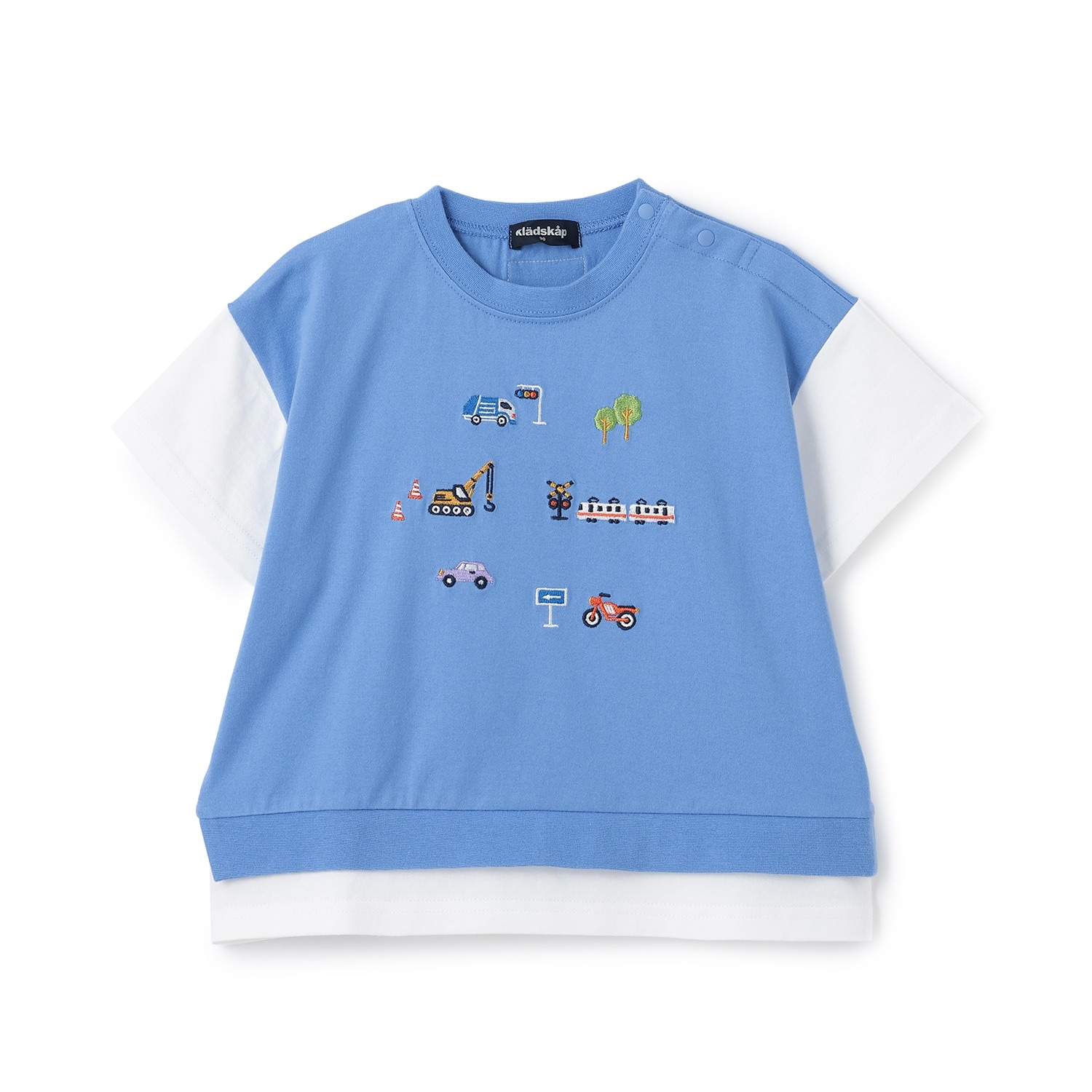 乗り物フェイクレイヤード半袖Tシャツ