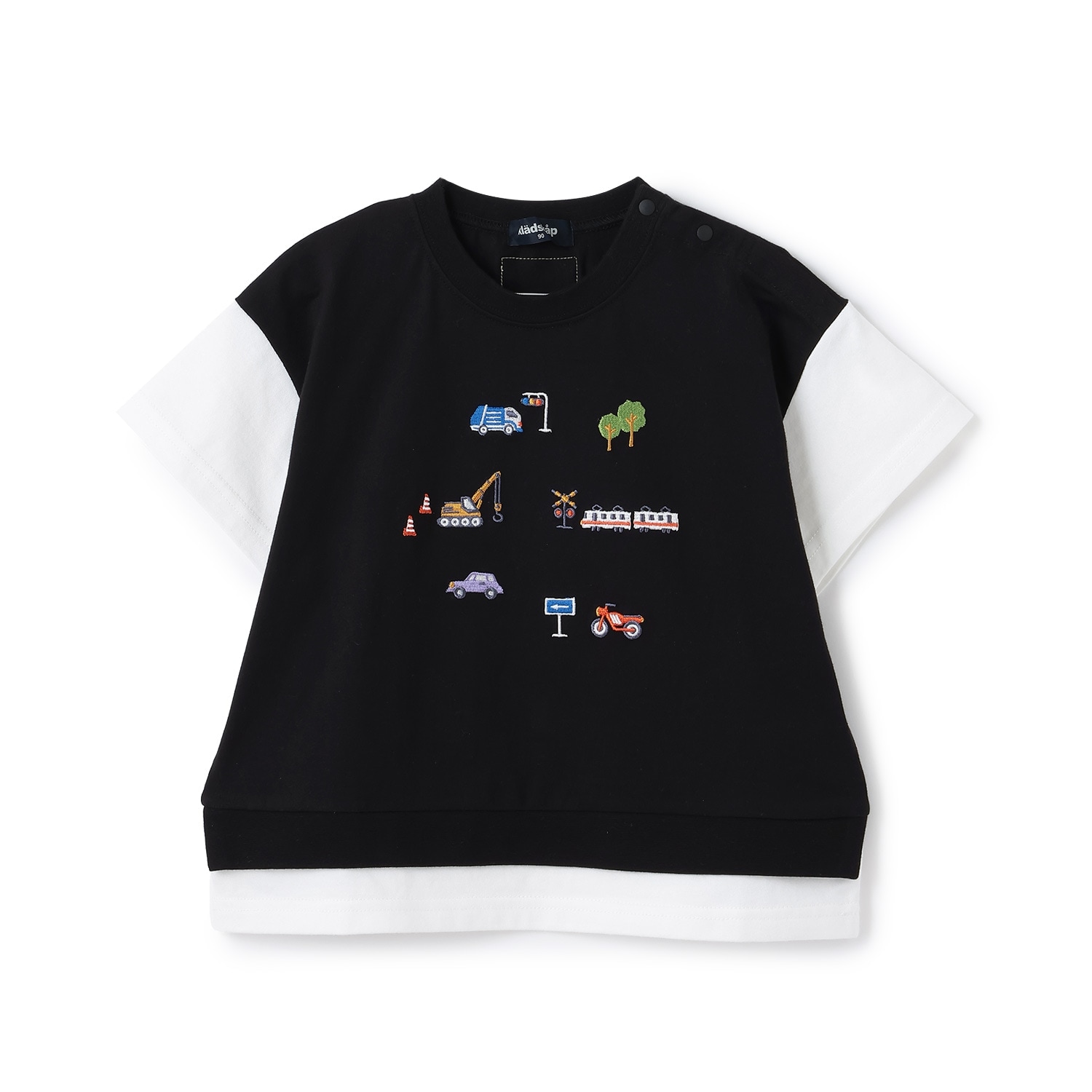 乗り物フェイクレイヤード半袖Tシャツ