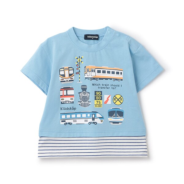 【人気商品再入荷】【直営店で取り扱い無し】裾レイヤード風電車半袖Tシャツ