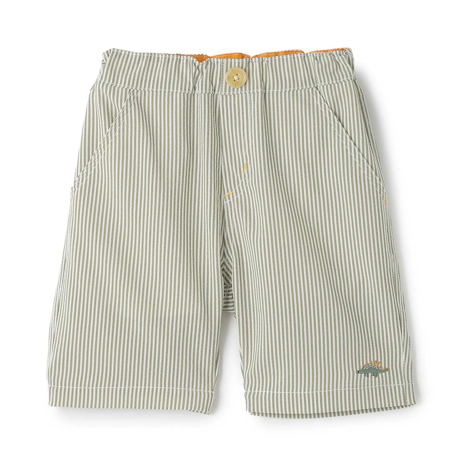 恐竜ワンポイント刺しゅう6分丈パンツ