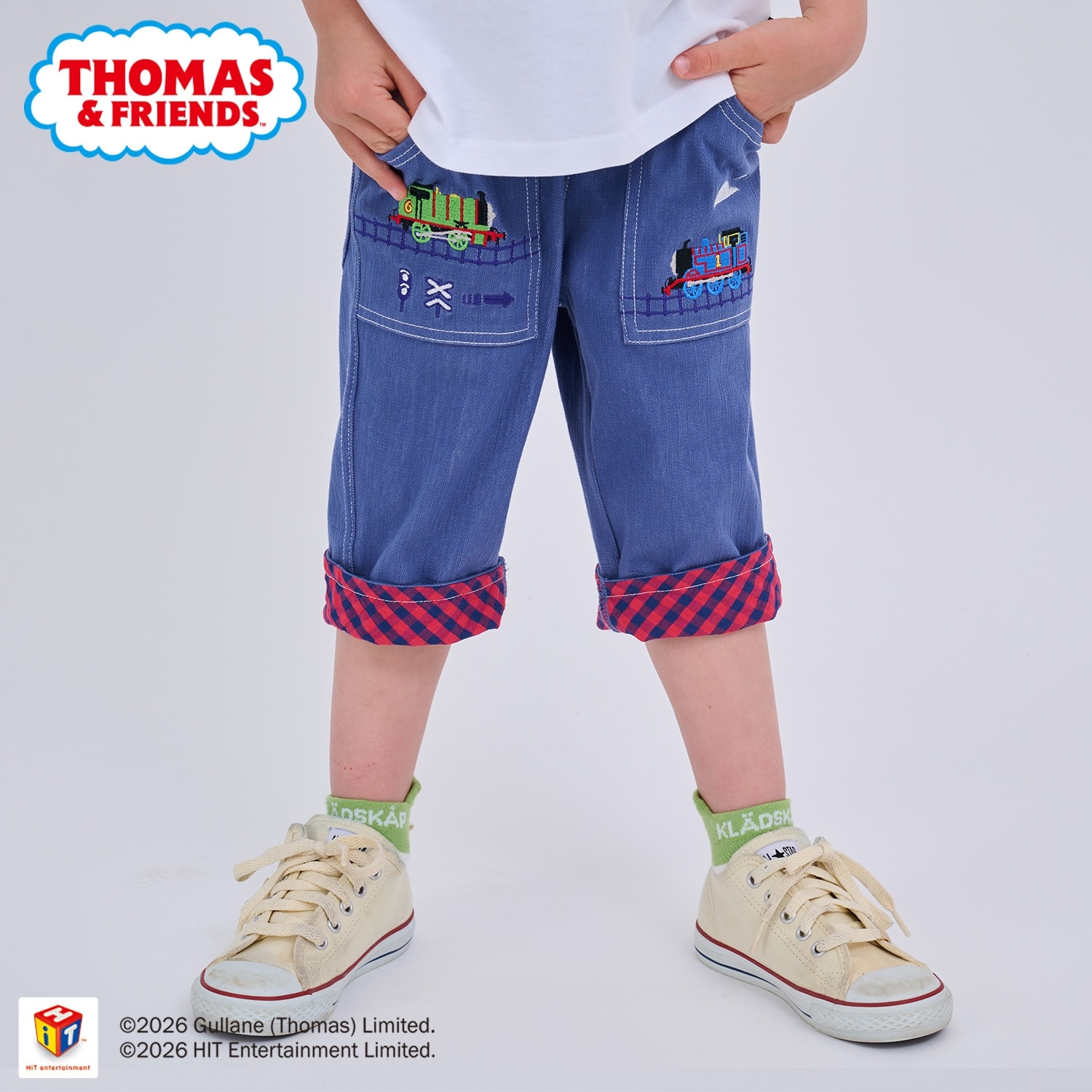 【3月13日発売予定】【トーマス】裾裏チェック6分丈パンツ