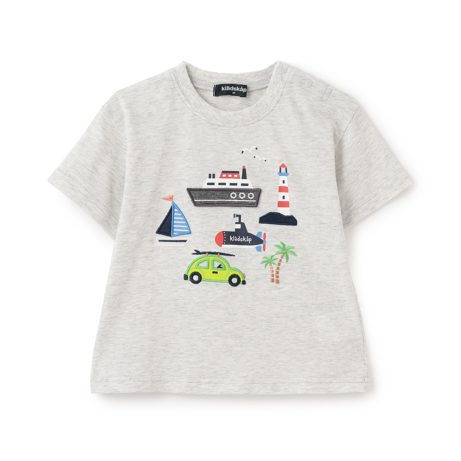 乗り物アップリケ半袖Tシャツ