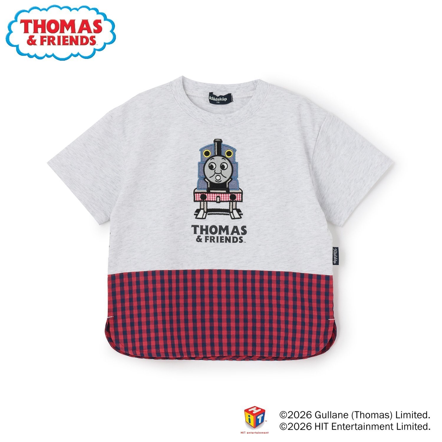【3月13日発売予定】【トーマス】チェック切替半袖Tシャツ