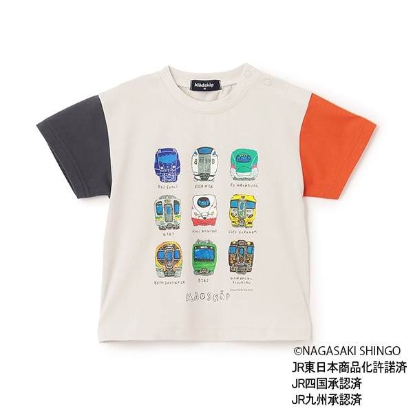 正面電車クレイジーカラー半袖Tシャツ
