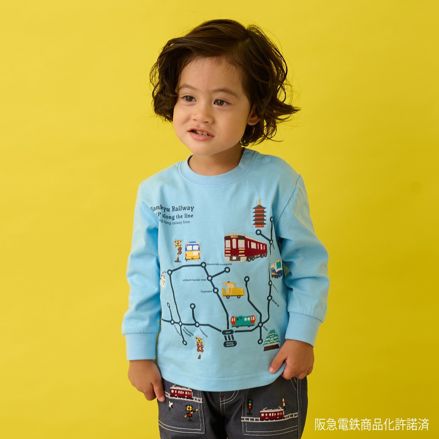 【阪急電車】路線図長袖Tシャツ