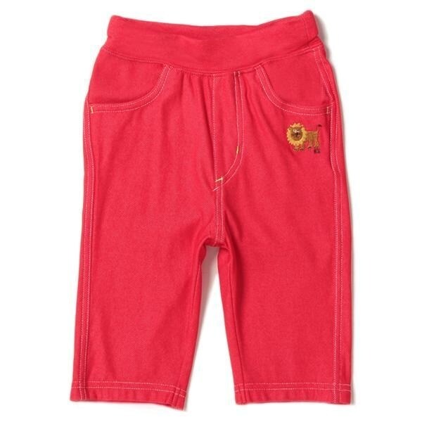 ライオン刺しゅうレーヨンストレッチパンツ