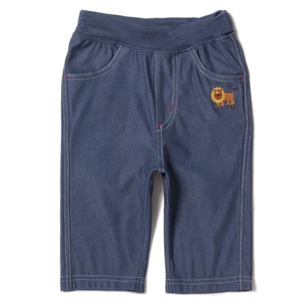 ライオン刺しゅうレーヨンストレッチパンツ