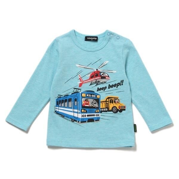 乗り物プリントTシャツ(80 サックス): キッズ ナルミヤ オンライン公式サイト