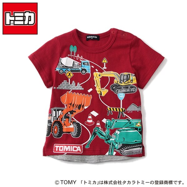 Narumiya Online ナルミヤ オンラインの公式通販サイト トミカコラボ 働く車集合tシャツ 80 赤 キッズ