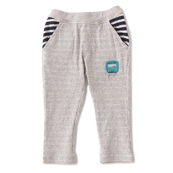 電車ワッペンテーパードパンツ