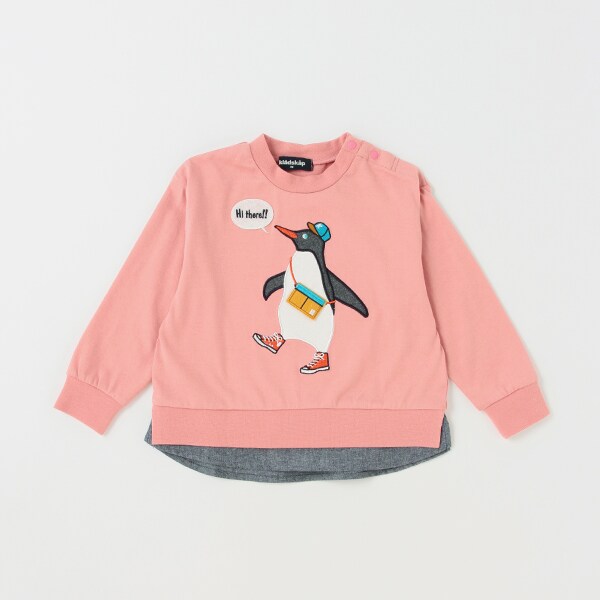 【人気商品再入荷】【直営店で取り扱い無し】ペンギン裾レイヤード風長袖Tシャツ
