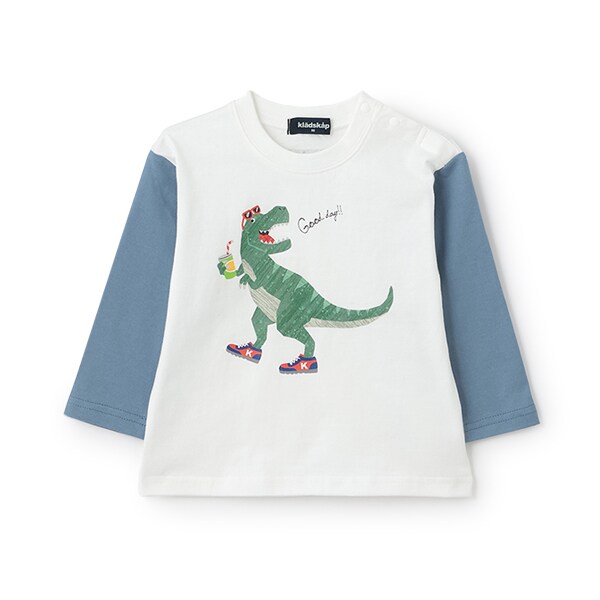 【人気商品再入荷】【直営店で取り扱い無し】Good dayザウルス袖配色長袖Tシャツ
