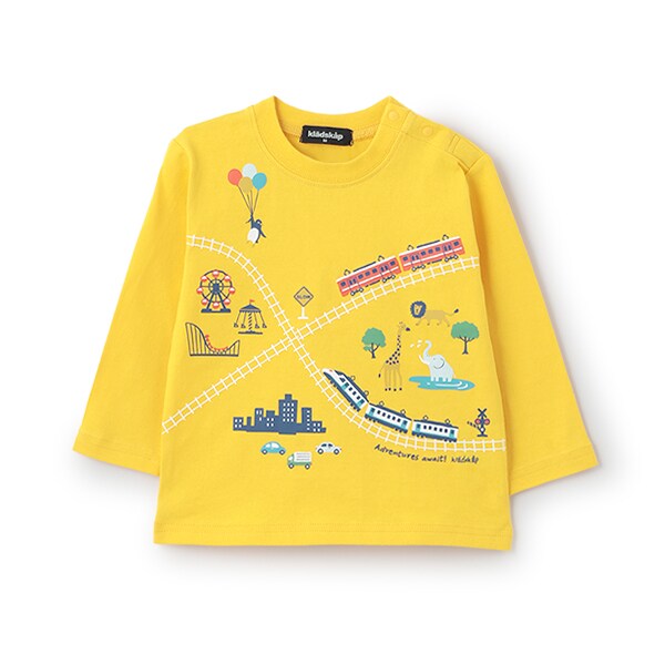 【人気商品再入荷】【直営店で取り扱い無し】電車アニマル遊園地長袖Tシャツ