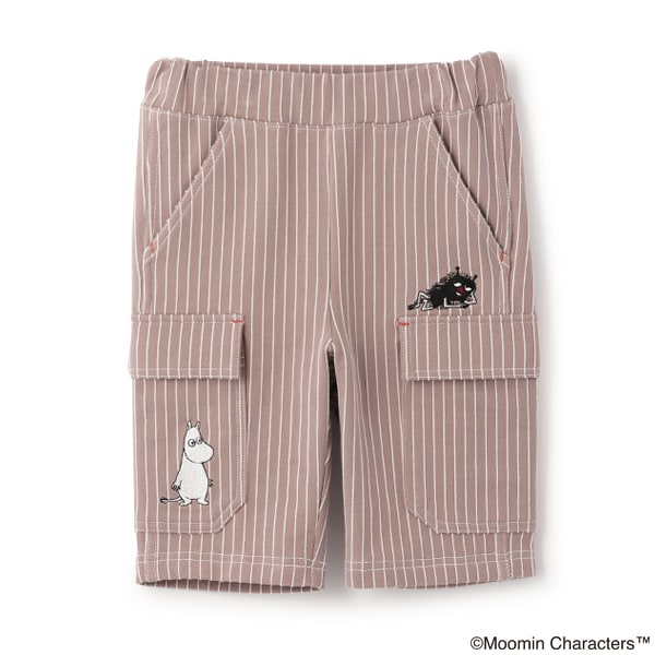MOOMIN/刺しゅうストライプ6分丈パンツ