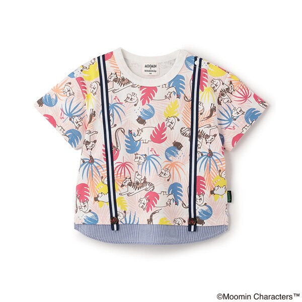 MOOMIN/ジャングル柄半袖Tシャツ(80cm ピンク): キッズ