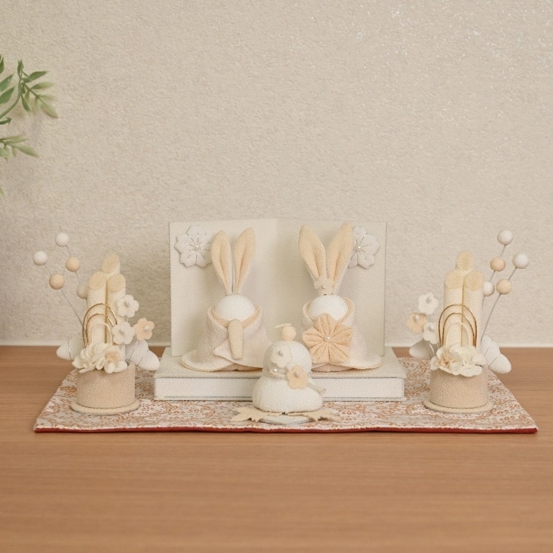 【夢み屋】【お正月飾り】【雛人形】白粋-HAKI-うさぎ雛迎春セット