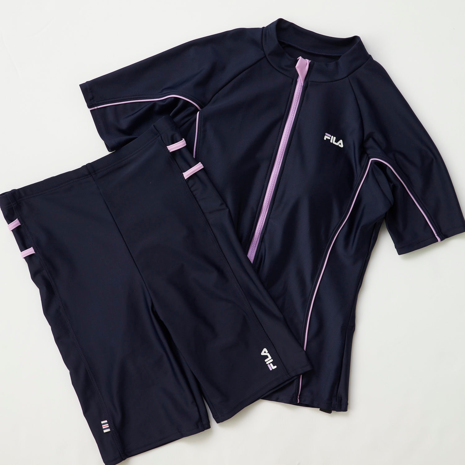 【SWIM】【FILA】ワンポイントZIP半袖セパレートスクール水着