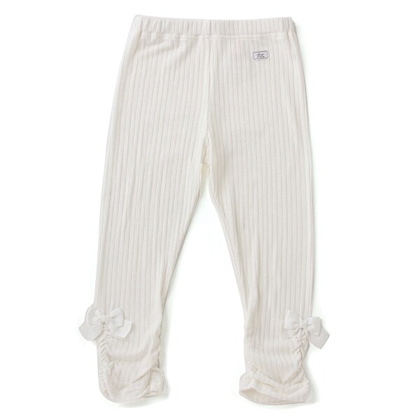 裾リボンつきテレコレギンス