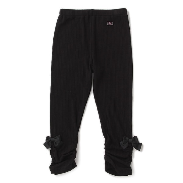 裾リボンつきテレコレギンス