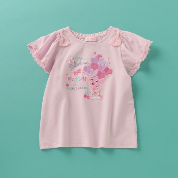メゾピアノ 半袖 Tシャツ ハンカチ柄 パフェ キャンディ アイス 90cm メゾ ピアノ(mezzo piano)のTシャツ/カットソー(キッズ)- 子ども服の